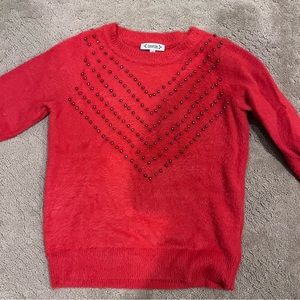Soft red stretchy Nanette Lepore sweater